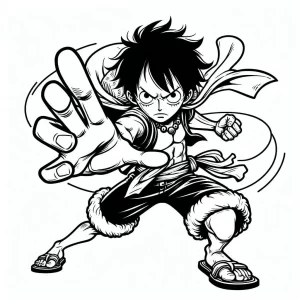 coloriage Luffy pour enfant à imprimer