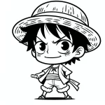 coloriage Luffy à imprimer pour enfant de 8 ans