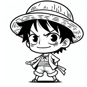 coloriage Luffy à imprimer pour enfant de 8 ans