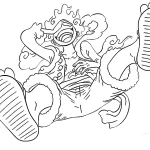 coloriage Luffy et decoupage