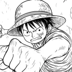 coloriage Luffy pour enfant à imprimer