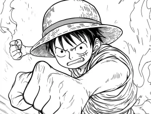coloriage Luffy pour enfant à imprimer