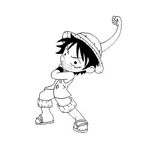 coloriage Luffy et dessin a imprimer