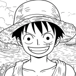 coloriage Luffy pour enfant de 2 ans