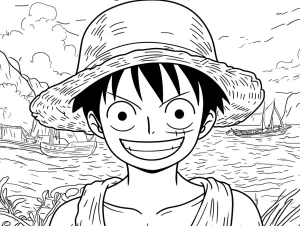 coloriage Luffy pour enfant de 2 ans