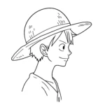coloriage Luffy de profil à imprimer gratuitement pdf