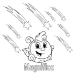 coloriage Magnifico avec des étoiles filantes pour primaire
