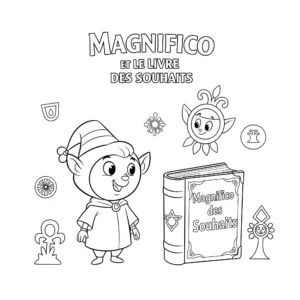 coloriage Magnifico et le Livre des Souhaits pour enfant de à imprimer
