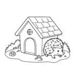 coloriage Maison du hérisson gratuit a imprimer