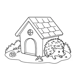 coloriage Maison du hérisson gratuit a imprimer