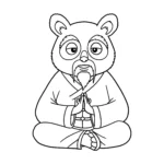 coloriage Maître Shifu méditant à imprimer pour enfant de 2 ans
