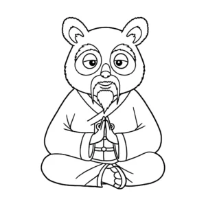 coloriage Maître Shifu méditant à imprimer pour enfant de 2 ans