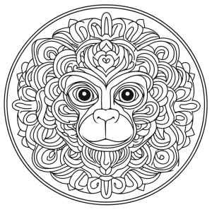 coloriage Mandala Animaux à imprimer kawaii