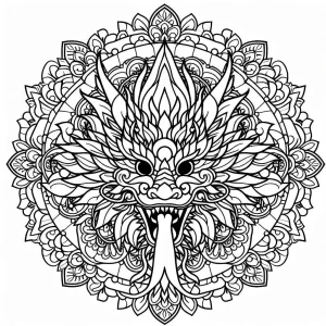 image de coloriage Mandala animaux pour enfant