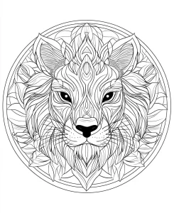 image de coloriage Mandala animaux pour enfant