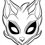 coloriage Masque Halloween a colorier en ligne gratuitement