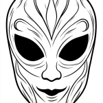 imprimer coloriage Masque Halloween gratuit