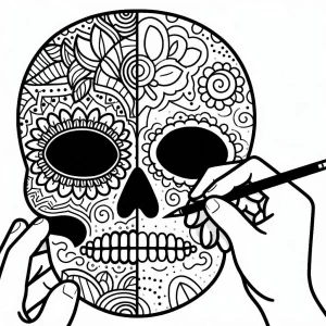 coloriage Masque Halloween à imprimer pour enfant de 6 ans