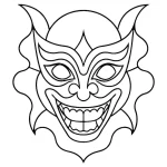 coloriage Masque Halloween a imprimer pour enfant de 4 ans