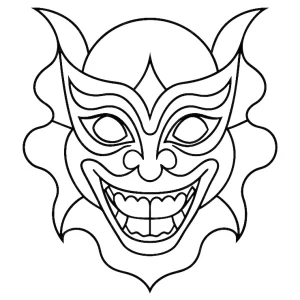 coloriage Masque Halloween a imprimer pour enfant de 4 ans