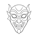 coloriage Masque Halloween a imprimer pour enfant de 4 ans