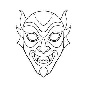 coloriage Masque Halloween a imprimer pour enfant de 4 ans