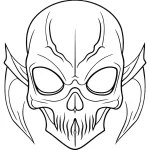 coloriage Masque Halloween a colorier en ligne gratuitement