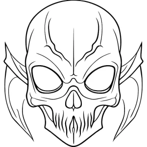 coloriage Masque Halloween a colorier en ligne gratuitement