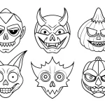 coloriage Masque Halloween et decoupage