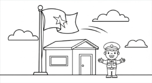 coloriage Militaire updated à imprimer pour enfant de 3 ans