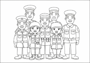 coloriage Militaire updated pour enfant de 3 ans