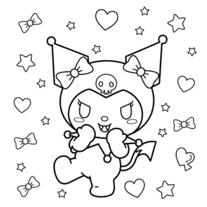 coloriage Motifs de Kuromi pour enfant gratuit