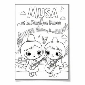 imprimer coloriage Musa et la Musique Douce pour enfant