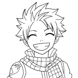 coloriage Natsu Dragnir souriant d
