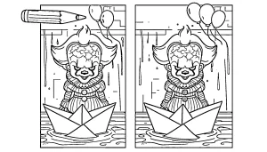 coloriage Pennywise à imprimer pour enfant de 7 ans