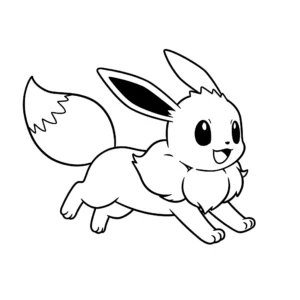 coloriage Petit Évoli qui court et dessins