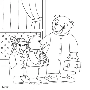 coloriage Petit Ours Brun pour enfant à imprimer