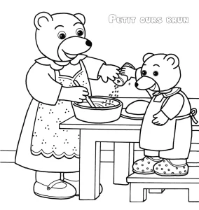 a imprimer coloriage Petit Ours Brun gratuit
