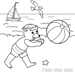 coloriage Petit Ours Brun et découpage à imprimer
