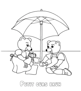 coloriage Petit Ours Brun à imprimer gratuitement