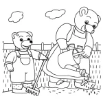 coloriage Petit Ours Brun pour enfant de 4 ans