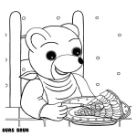 coloriage Petit Ours Brun a imprimer pour enfant de 4 ans