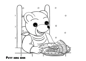 coloriage Petit Ours Brun a imprimer pour enfant de 4 ans