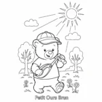 coloriage Petit Ours Brun sous le soleil pour enfant de 3 ans