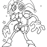 coloriage Pomni à imprimer pour enfant de 7 ans