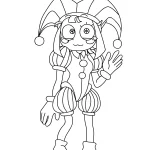 coloriage Pomni et découpage à imprimer