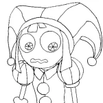 coloriage Pomni à imprimer pour enfant de 6 ans