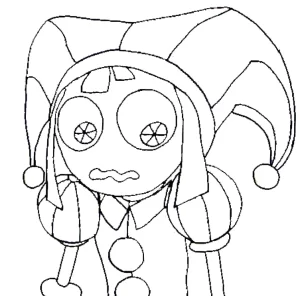 coloriage Pomni à imprimer pour enfant de 6 ans