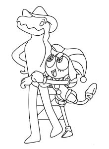 coloriage Pomni à imprimer pour enfant de 7 ans
