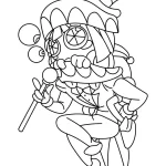 coloriage Pomni et découpage à imprimer